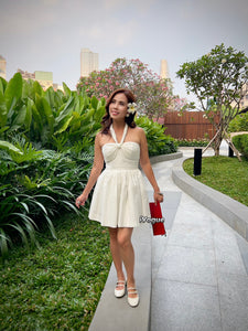 Plumeria dress in white