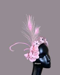 Pink halo facisnator matching dress