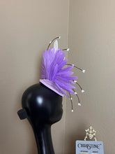 Load image into Gallery viewer, Purple lavender teardrop headpiece

