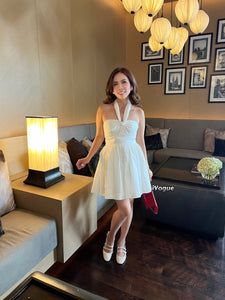 Plumeria dress in white