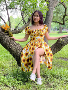 Suri Dress in Sunflowers Print