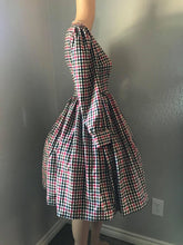 Load image into Gallery viewer, Loren Dress in Autumn Plaid Checkered size S - Shop women style vintage, Audrey Hepburn jackets online -Christine
