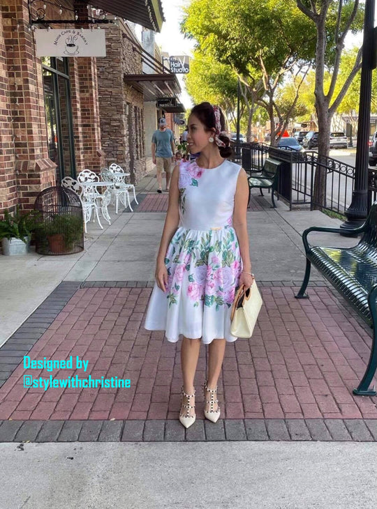 Audrey Dress in Rose Bloom Taffeta - Shop women style vintage, Audrey Hepburn jackets online -Christine