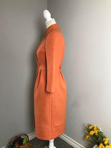 Audrey coat in Tweed patterns Orange  free matching pink dress size S - Shop women style vintage, Audrey Hepburn jackets online -Christine