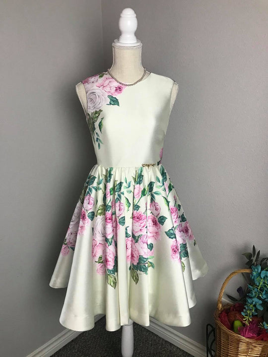 Audrey Dress in Rose Bloom Taffeta - Shop women style vintage, Audrey Hepburn jackets online -Christine