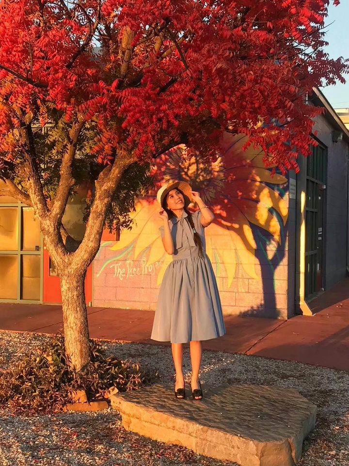 Kate Dress in Solid Blue Jean Cotton size S - Shop women style vintage, Audrey Hepburn jackets online -Christine